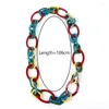 Kedjor Fishsheep Bohemian Geometric Acrylic Long Chain Necklace For Women Harts Big Multi Color Links Halsband Collar Party Jewelry