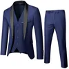 Homens terno de casamento vestido de formatura jaqueta + calça + colete conjunto de terno masculino slim fit smoking masculino blazer personalizado estilo britânico roupas de noivo