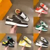 Designer casual skor män abloh sneakers virgil 1s 1 kalvskinn läder tränare vit grön röd brev överlägg plattform låga sneakers