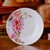 اللوحات 6pcs/مجموعة أدوات طاولة طعام صينية لتناول الطعام الصينية Jingdezhen Bone China Porcelain Owhare 8 بوصة حساء عميق السوشي