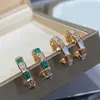 Stud Earrings European Classic 18K Rose Gold Natural Stone Snake Bone Women's Elegant Fashion Jewelry Party Gifts
