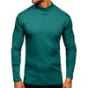 Men's T Shirts Male Autumn And Winter Shirt Mid Neck Round Solid Color Padded Top Long Sleeved Bottoming Blouse