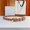 Genuine Leather Belt for Women 1.8cm Fashion Designer Dress Belt WESTERN Calfskin Waist Belts Top Quality Black Brown Gold Hardware with Box