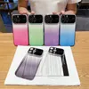 Gradient Transparent silikonfodral för iPhone 15 11 12 13 14 Pro Max 12 13 Pro Big Window Camera Protection Sock Proof Cover