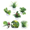 Decorative Flowers 4 Pcs Flower Decorations Mini Model Pot 3x2.5cm Simulation Flowerpot Desktop Adornments Plastic Potted