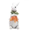 Decoratieve Objecten Beeldjes Leuke Pasen Konijn Holding Eieren Ornamenten Bunny Wortelen Happy Party Decoratie Voor Thuis 230615