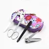 4pcs/set slippers shaped Nail Art Manicure Nail Care Tools with Mini Finger Cutter Clipper File Scissor Tweezers Rbvef