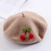 Berets RH Spring And Autumn Girl Children British Painter Hat Baby Wool Fashion Kawaii Cherry Women Beret Caps Z0613