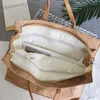 Вечерние сумки Kraft Paper Tote Sag Женщины Большой емкость простые дизайнерские мыть