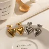 Baumelnde Ohrringe 18K Gold Ohrring Edelstahl Herz für Frauen 2023 Trendige Luxus-Damen-Creolen-hängende Mode