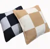Carta travesseiro almofadas de lã macia pode combinar com cobertor casa decorativa cinza laranja preto268h