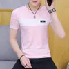 Heren T-shirts Zomer Heren Shirt 2023 Mode Gestreepte Mannen Kleding Trend Slim Fit Korte Mouw Casual Top Tee 3XL XXXL