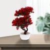 Fleurs décoratives bienvenue pin fleur en pot Mini plantes artificielles Simulation bonsaï ornement parure plastique petit décor faux