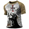 Camisetas para hombre 2024, camisa Vintage de Caballeros Templarios para hombre, camiseta con estampado 3d para hombre, camisetas de samurái de manga corta de gran tamaño para hombre