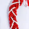 Цепи Прибытие Самоан Лопа Ожерелье красные счастливые семена с желтой белой оболочкой монго плетены