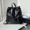 2 dimensioni 22 cc catena d'oro Zaino designer scuola borsa a mano di lusso mochila Borsa a spalla zaino liscio bookbag donna grande Pochette in pelle borsa da uomo Hobo Borse grandi