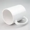 Canecas brancas de sublimação de 11 onças Canecas de cerâmica em branco Canecas de café de cerâmica Sublimação em branco Copo clássico para café, leite, cacau quente, chá com leite para faça você mesmo JN16