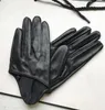 5本の指の手袋女性の天然シープスキンレザーソリッドホワイトカラーハーフパームグローブメス本革ファッションショートドライビンググローブR1169 230615