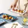 Assiettes Rectangulaires Céramique Salade Apéritif Porcelaine Dessert Petite Portion Passe Au Lave Vaisselle