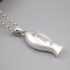 سلاسل الصلبة 925 Sterling Silver Silver Lucky على شكل الأسماك Rolo سلسلة رابط 20 "L.