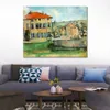 Impressionista Canvas Art House and Farm Jas De Bouffan Handmade Paul Cezanne Painting Landscape Artwork Decoração da sala de estar