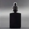 Partihandel 30 ml tom svart matt rektangulärt glas e flytande flaska fyrkantig glas eterisk olje droppar flaska ncrsp