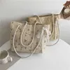 Bolsos de playa Grass Woven Niche Summer Lace Gran capacidad Un hombro Tote Clear New Handheld Trend