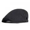 Berets Spring Summer Beret Hat For Men Solid Black Gray Cotton Flat Peaked Herringbone Cap Women Outdoor Sun Ivy Hat Retro Newsboy Cap Z0613