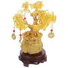 Dekorativa blommor Natural Stone Tree Ornament med kinesisk bonsai Förmögenhetsdekoration för rikedom och lycka hem 19 cm