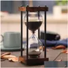 Other Clocks Accessories 15 Minutes Hourglass Sand Timer For Kitchen School Modern Wooden Hour Glass Sandglass Clock Timers Home D Dhvwo