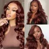 Lace Wigs Body Wave Lace Front Wigs Synthetic Reddish Brown Wig For Women Omber Red Lace Frontal Wig Pre Plucked With Baby Hair Cosplay 230616