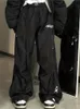 Pantalones de mujer Capris HOUZHOU Harajuku Pantalones de paracaídas Mujer Oversized Cyber Y2k Hip Hop Pantalones de carga de pierna ancha Baggy Joggers negros Ropa de calle coreana 230615