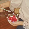 5inch glass bowl salad bowl cute Crown Bowl fruit plate Dish Snack Candy Cake Bowl Ice Cream Cup Microwave Oven Bakware