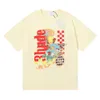 T-shirts pour hommes Top artisanat Rhudes Créateur de mode d'été Rhude Beauty Vision poursuit le plaisir Joyride Pur coton à manches courtes T-shirt ample pour hommes 3ZHZ