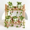 Fleurs décoratives Crochet Plantes Vine Panier suspendu Cadeau artificiel fait à la main pour sa chambre Home Decor Mur Mirror Mirror Accessoires