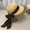 Wide Brim Hats Summer Women's Big Bow Straw Hat Portable Foldable Spring Eave Beach Outdoor Hand Woven Solid Color Sun Wholesale