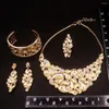 Conjunto de pendientes de collar, joyería para mujer, colgante chapado en oro, pulsera, accesorios para banquetes de boda, buena calidad, Nigeria