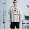 Men's T Shirts Designer Goth T-shirt For Man Vintage Hip Hop Streetwear 90s Rose Print Cotton Graphic Harajuku Half Sleeve Loose Tops
