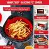 4 Pack Air Fryer Silicone Liners Pot For 3 To 5 QT, Air Fryer Silicone Basket Bowl, Replacement Of Flammable Parchment Paper, Reusable Baking Tray Oven Accessories