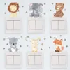 6 stks/partij Cartoon Schakelaar Stickers Leuke Olifant Panda Konijnen Stopcontact Stickers Kinderkamer Muursticker Babykamer Muurstickers