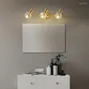 Wandlamp Kroonluchters Vol Brons Spiegel Koplamp Badkamer LED Licht Make-up Kast Kaptafel Luxe