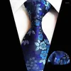 Bow Ties Plum Blossom Multi kolor męski krawat kwadratowy zestaw szalik fragmentowany kwiatowy garnitur akcesoria