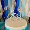 Andra evenemangsfestleveranser Bear Baby Shower Cake Topper Anpassad namn Wooen Happy Birthday Bear Cake Topper Personlig fest Cake Decor Supplies 230615
