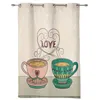 Curtain Pink Green Teacup Love Hall Curtains For Living Room Kitchen Boy Girl Bedroom Long Windows Cortinas Home Decor