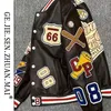 Jacken Herren Frühling und Herbst Baseball Uniform Y2K Retro Trend Lederjacke Schwerindustrie Stickerei Weiß Kurzmantel Ins