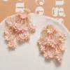 Charms Accessori per ornamenti floreali Fiori in resina Decorati Perline di semi intrecciati all'uncinetto 8 pezzi 55 40mm Stick per orecchini fatti a mano