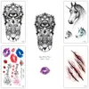 Tatouages temporaires En Gros 100 Pièces / Lot Faux Transfert D'eau Noir Crâne Plumes Autocollant Garçon Fille Beauté Sexy Cool Body Art 230616