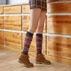 Vrouwen Sokken Vrouwen Beenwarmer Boot Manchet Winter Warm Over De Knie Kousen Dij Hoge Bont Wol Sneeuwvlok voet Sok Cover