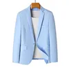 Мужские костюмы Sky Blue Black Navy Blazer костюм мужское повседневное профессиональное платье с твердым цветом весна и осенние пиджаки Men 1 Piece