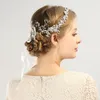 Pinces à cheveux longues bandes de mariage perle bijoux accessoires mariée femmes strass ornement fleur élégante tête diadème